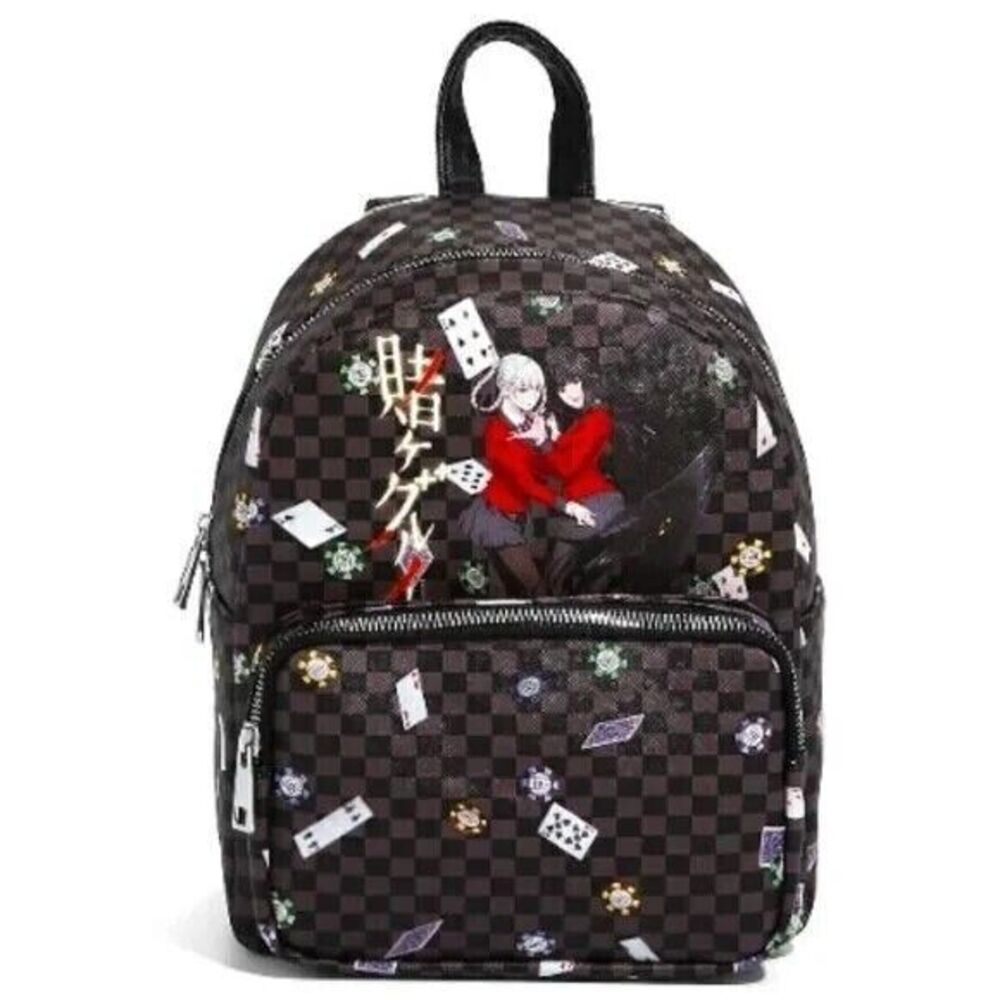 Kakegurui Yumeko and Kirari Playing‎ Cards & Poker Chips Checkered Mini Backpack